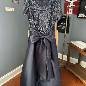 R&M Richards Kids Dress in Shimmering Gray